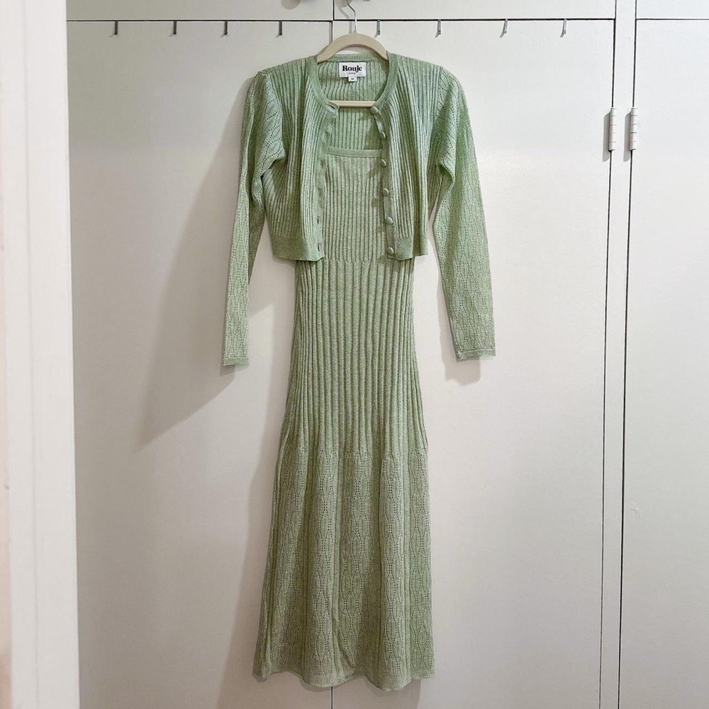 rouje mariane cardigan & myriam dress set